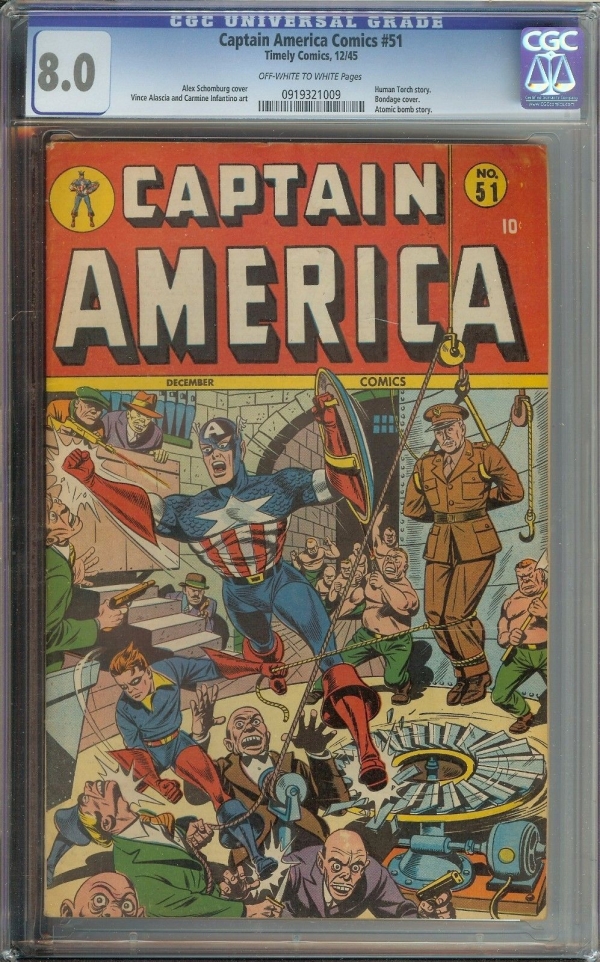 CAPTAIN AMERICA COMICS 51 CGC 80  BONDAGE COVER