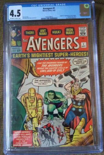 The Avengers 1 45 CGC Marvel Silver Age Comic Book Sept 1963 Hulk Ironman Ant