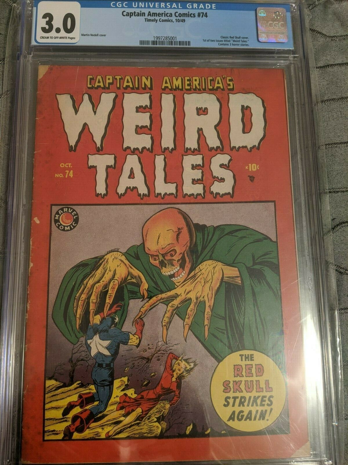 CAPTAIN AMERICA COMICS 74 CGC 30 SCARCE KEY RED SKULL CLASSIC HORROR COVER