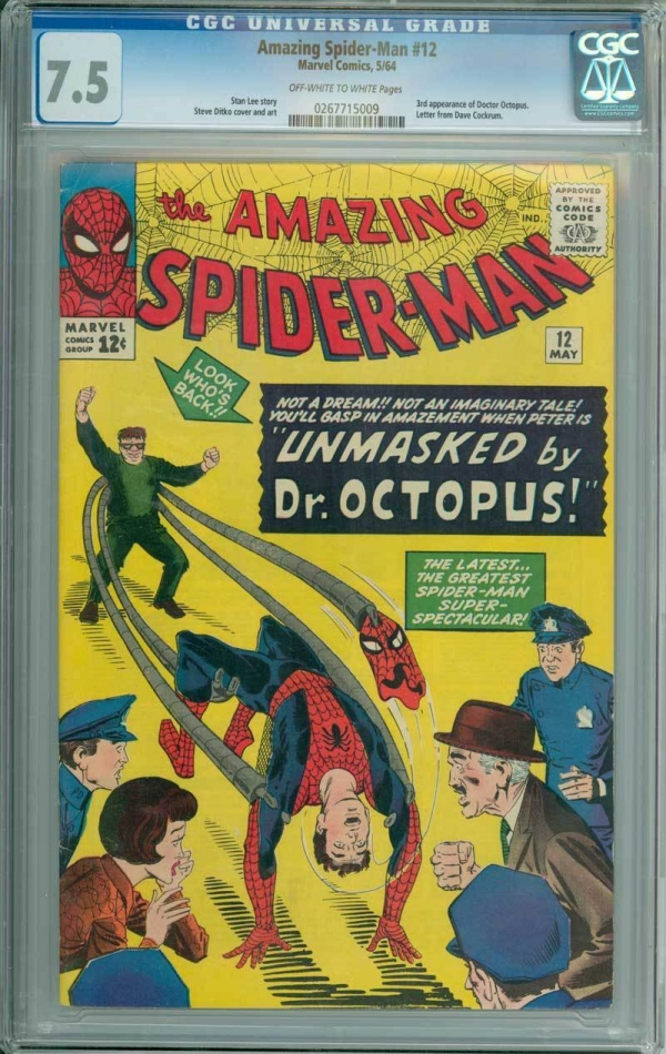Amazing SpiderMan  12  Unmasked by Dr Octopus   CGC 75  scarce book