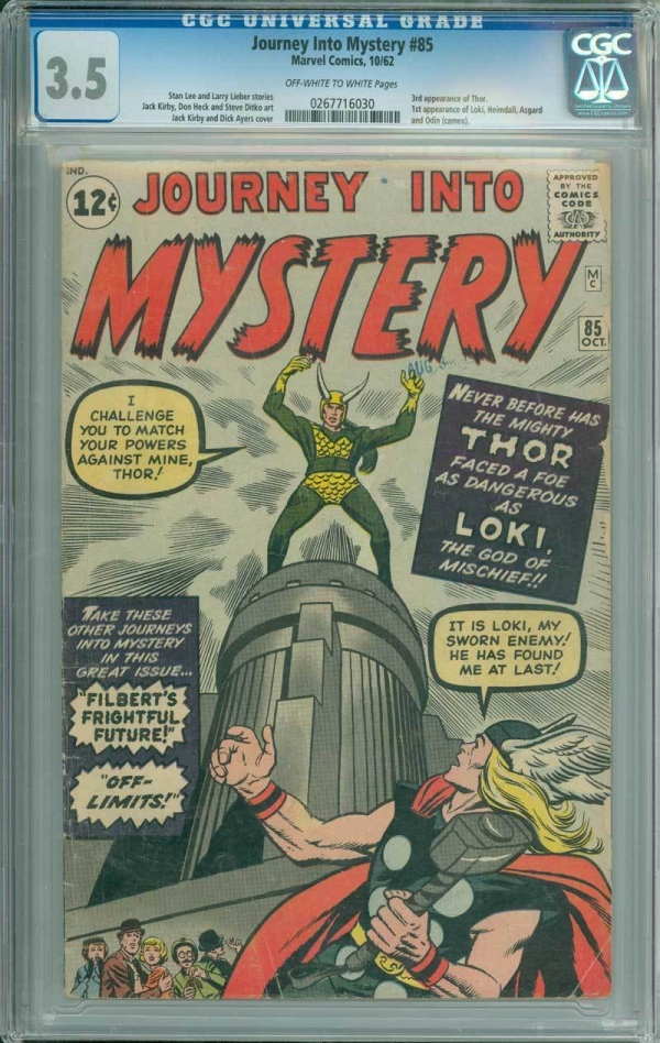 Journey into Mystery  85  3rd app Thor  First Loki    CGC 35 scarce book 