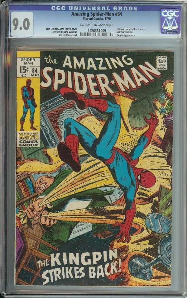 AMAZING SPIDERMAN 84 CGC 90 KINGPIN APP  2ND APP SCHEMER  VANESSA FISK