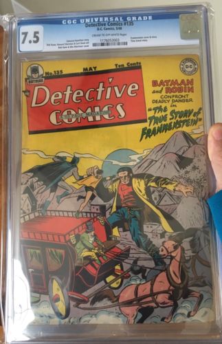 DETECTIVE COMICS 135 COMIC BOOK  CGC 75 UNRESTORED BATMAN  FRANKENSTEIN  HTF