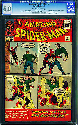 AMAZING SPIDERMAN 4 CGC 601963MARVELSTEVE DITKO1ST SANDMAN 1024003002