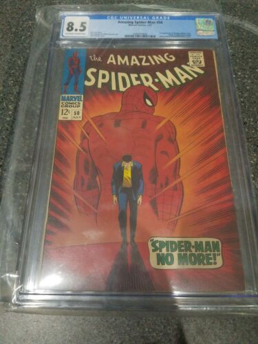 AMAZING SPIDERMAN 50 1ST KINGPIN ICONIC COVER 1967 OWW CGC 85