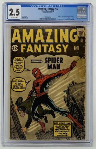 Amazing Fantasy 15 CGC 25 Marvel 1962 Origin  1st Appearance of SpiderMan