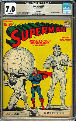 Superman 28 OKAJIMA Pedigree RARE High Grade WWII DC Comic 1944 CGC 70