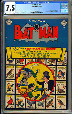 Batman 58 High Grade Original Owner Penguin Golden Age DC Comic 1950 CGC 75