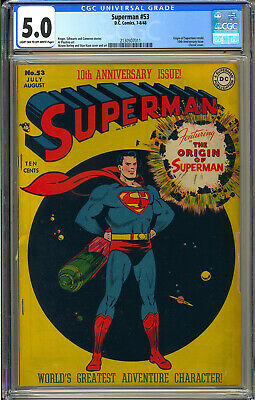 Superman 53 Origin Issue Nice Original Owner Golden Age DC Comic 1948 CGC 50