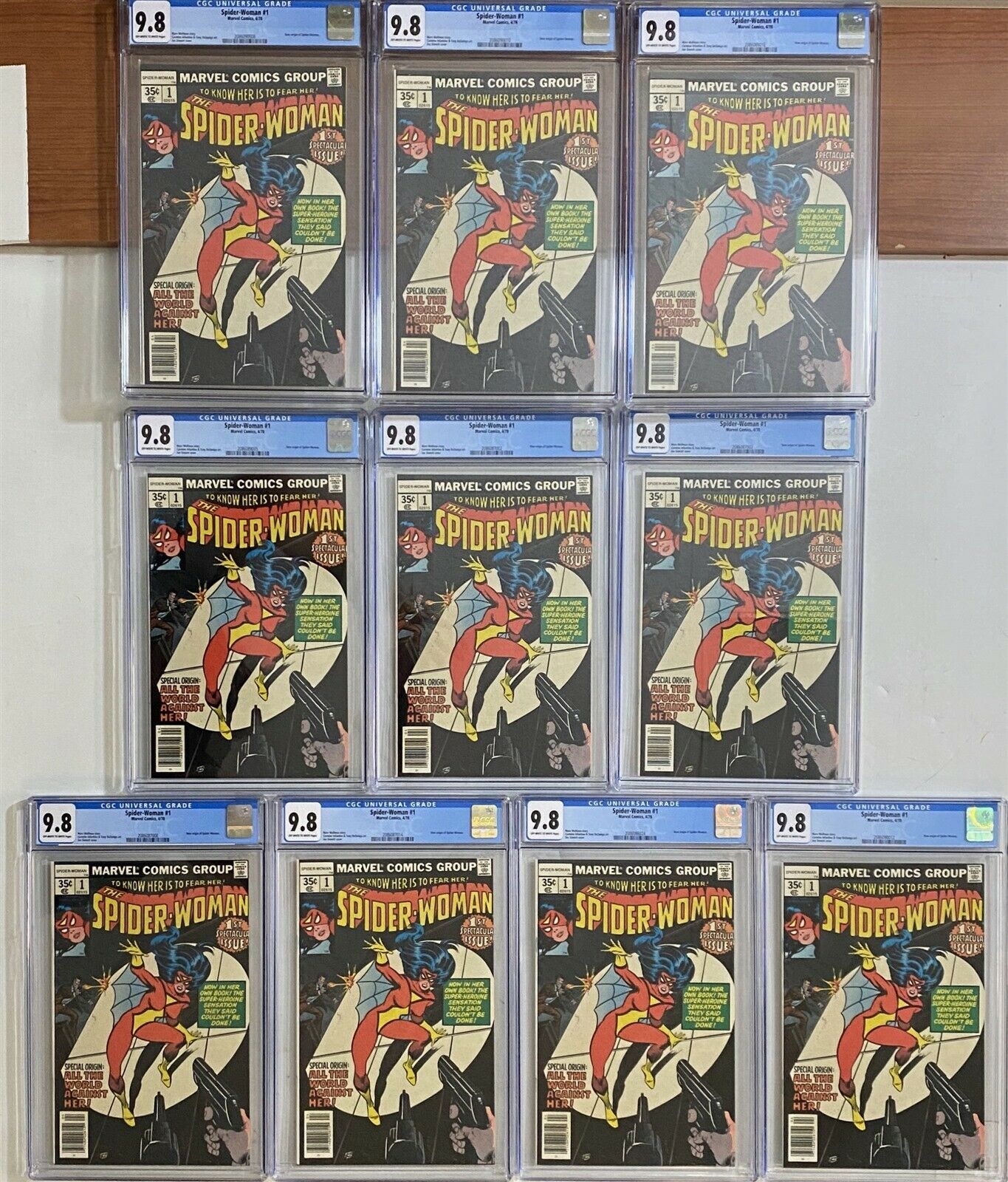 SpiderWoman 1 CGC 98 Lot of 10 HIGH GRADE Marvel KEY New Origin Jessica Drew