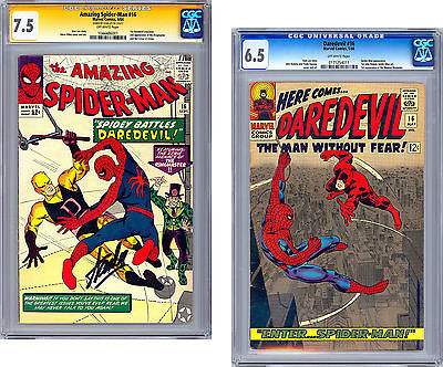 AMAZING SPIDERMAN 16 CGC SS 75  DAREDEVIL 16 CGC 65  XOVERS 19641966