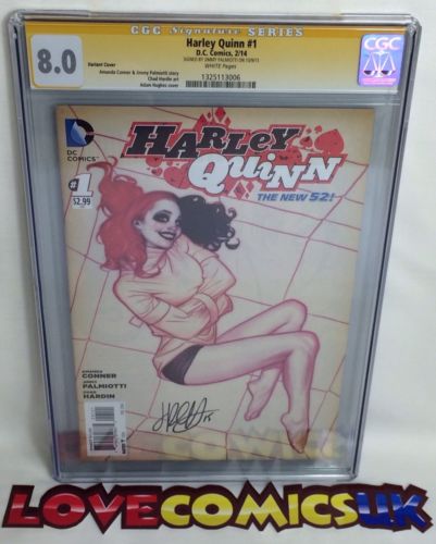 Harley Quinn 1 Adam Hughes Variant CGC SS Signed Jimmy Palmiotti DC Comics 