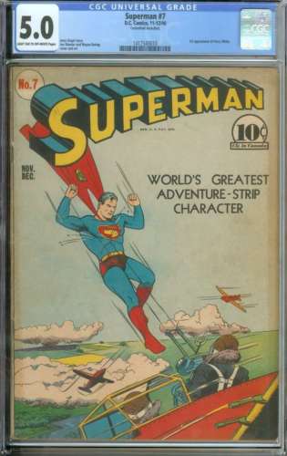 SUPERMAN 7 CGC 50 LTOW PAGES