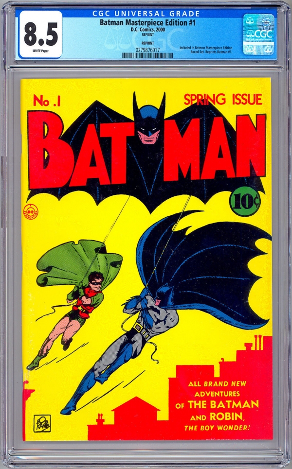 BATMAN 1 CGC 85 BOB KANE JERRY ROBINSON ART MASTERPIECE ED REPRINT 19402000