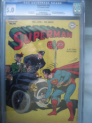 Superman 46 CGC 50 OWW 1st Mention of Superboy in Title DC Comics 1947