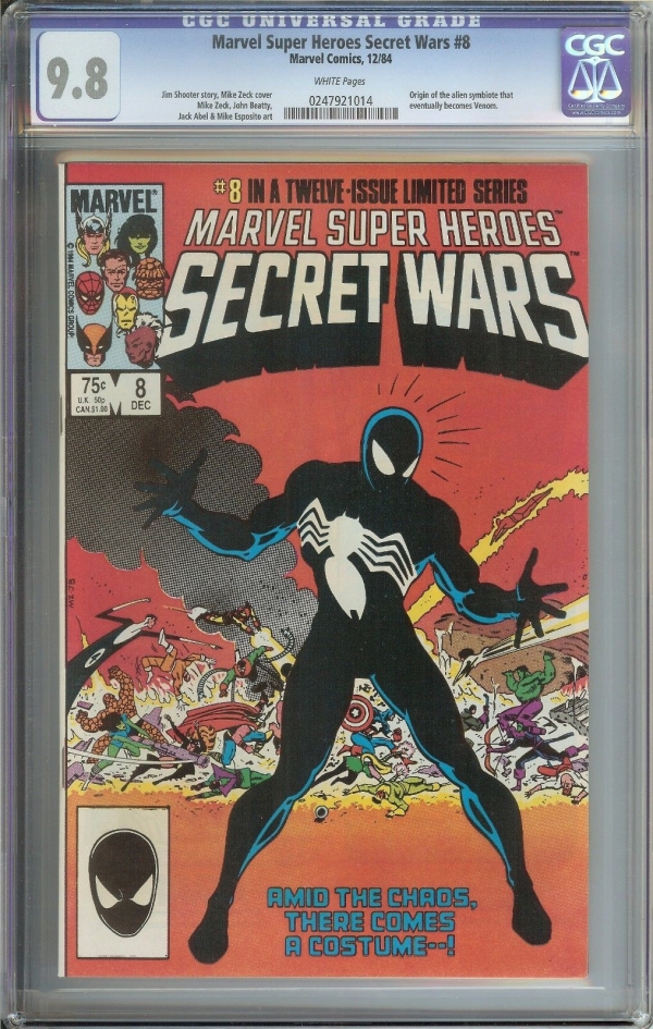 MARVEL SUPER HEROES SECRET WARS 8 CGC 98  1ST APPEARANCE OF BLACK SUIT