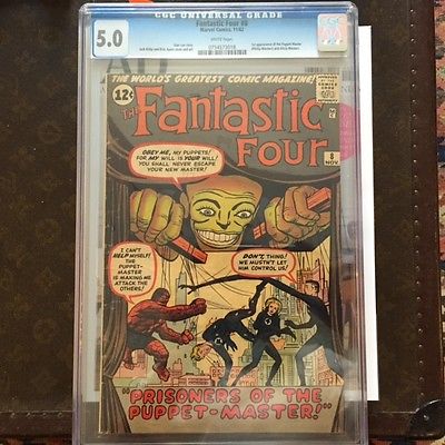 Fantastic Four 8 Nov 1962 Marvel CGC 50 1st Puppet Master