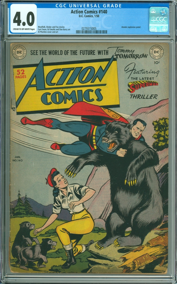 Action Comics 140 CGC 40 VG DC 1950 Superman Golden Age Atomic Explosion Panel