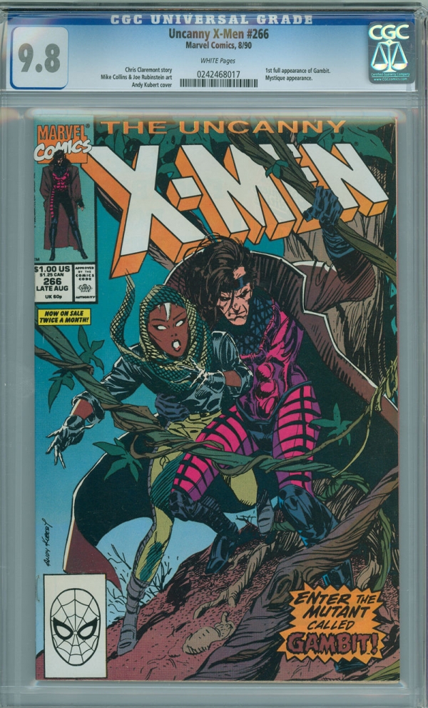 Uncanny Xmen 266 CGC 98 NMM White Pages 1st Appearance of Gambit Marvel 1990 