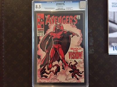 The Avengers 57 Oct 1968 Marvel CGC 85 1st Vision  Black Widow