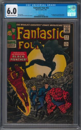 Fantastic Four 52 CGC 60 Silver Key 1st Black Panther Jack Kirby Inhumans Stan