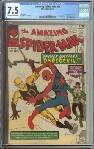 AMAZING SPIDERMAN 16 CGC 75 OWWH PAGES