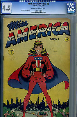 MISS AMERICA COMICS  1 CGC 45 UNIVERSAL 1944