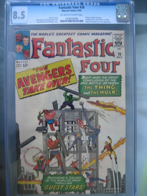 Fantastic Four 26 CGC 85 OWW Thing vs Hulk Conclusion Early Avengers