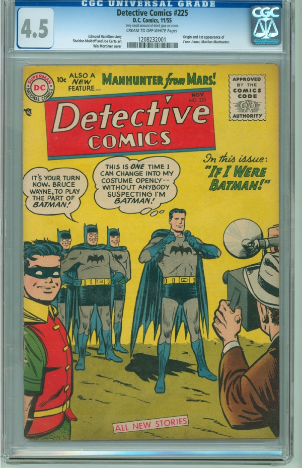 Detective Comics 225 CGC 45 VG DC 1955 Batman 1st Appearance Martian Manhunter