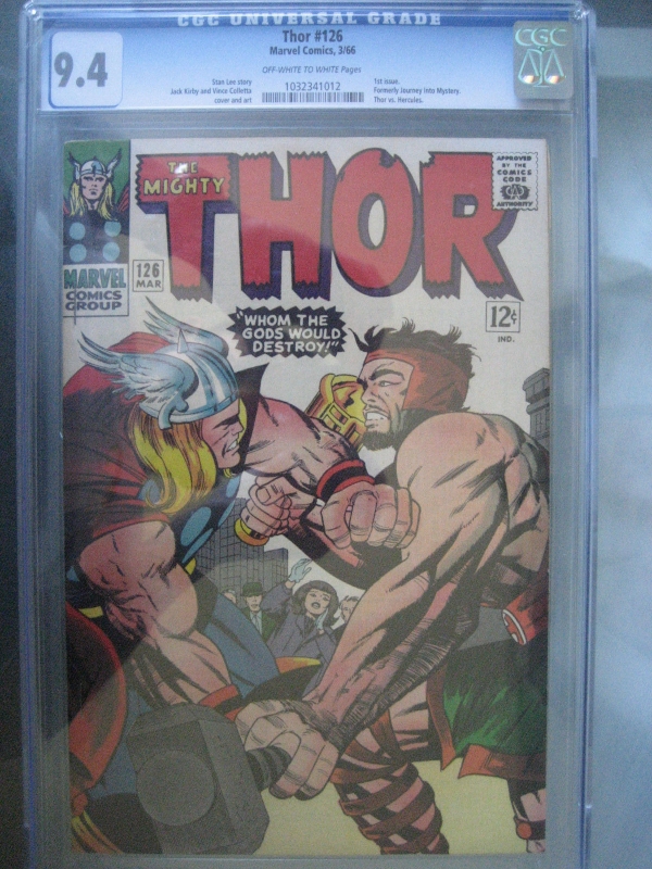 Thor 126 CGC 94 OWW 1st Issue Marvel Comics 1966