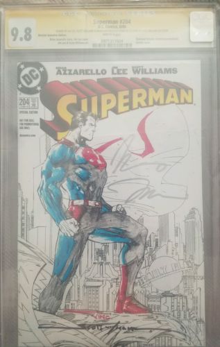 Superman 204 RRP Retailer Sketch Variant CGC 98 SS Jim Lee  Batman 608 Artist