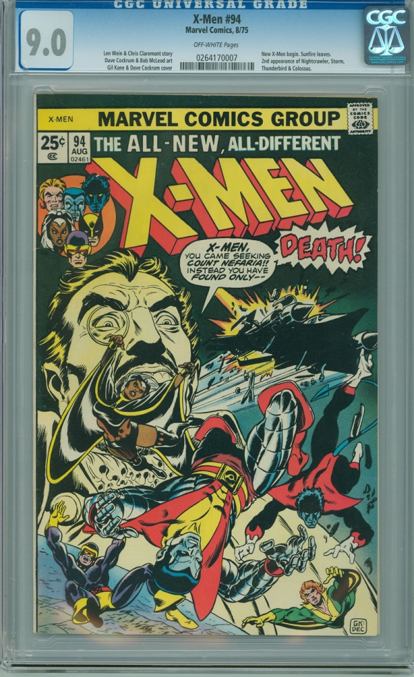 Xmen 94 CGC 90 VFNM 1st Appearance of New Xmen in Title Marvel 1975