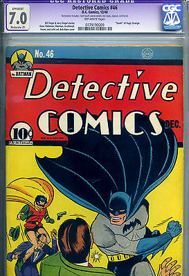 DETECTIVE COMICS  46 CGC 70 MP REST  1940 