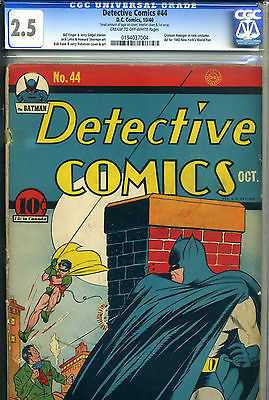 DETECTIVE COMICS  44 CGC 25 UNIVERSAL  1940 