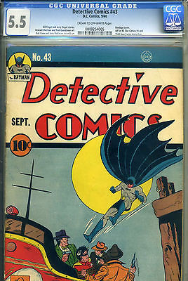 DETECTIVE COMICS  43 CGC 55 UNIVERSAL  1940 