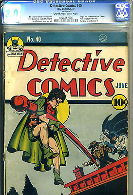 DETECTIVE COMICS  40 CGC 30 UNIVERSAL  1940 