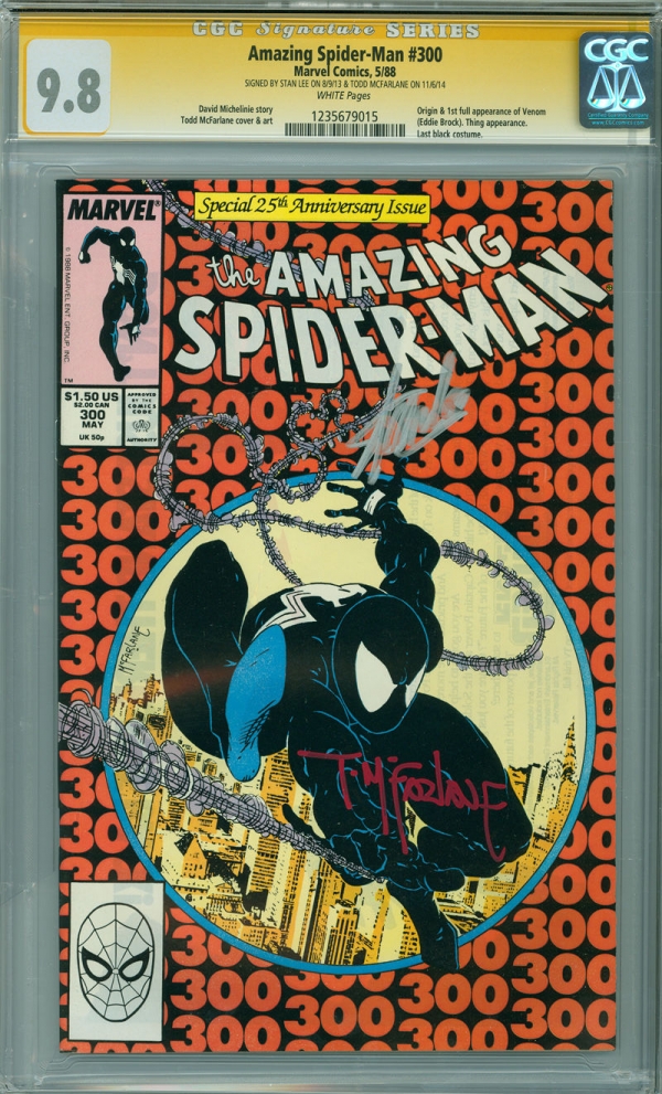 Amazing Spiderman 300 CGC 98 NMM WP SS Signed by Todd McFarlane Stan Lee 