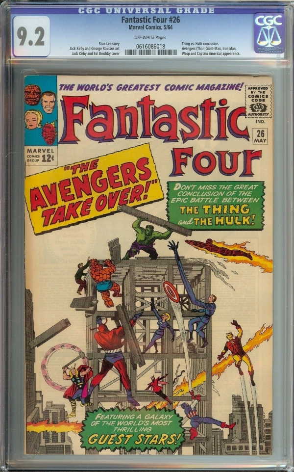 FANTASTIC FOUR 26 CGC 92  AVENGERS APPEARANCE