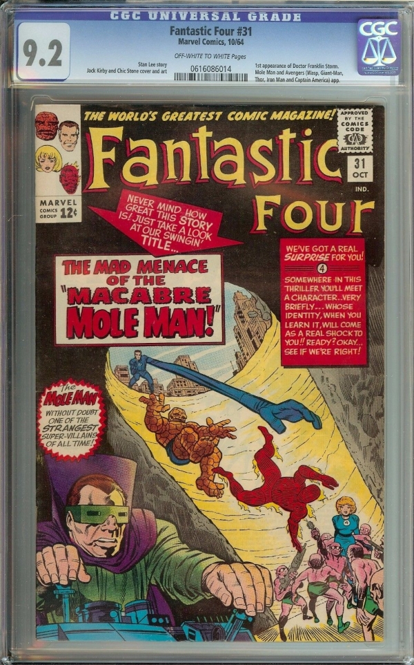 FANTASTIC FOUR 31 CGC 92  1ST APPEARANCE OF DOCTOR FRANKLIN STORM