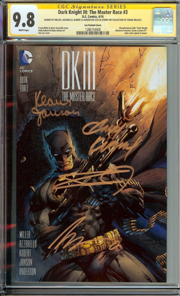 DARK KNIGHT III MASTER RACE DK3 3 CGC 98 SS MILLER JIM LEE 1500 VARIANT