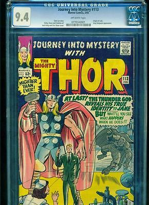 Journey into Mystery 113 CGC 94 OffWhite pgs Feb 1965 Origin of Loki