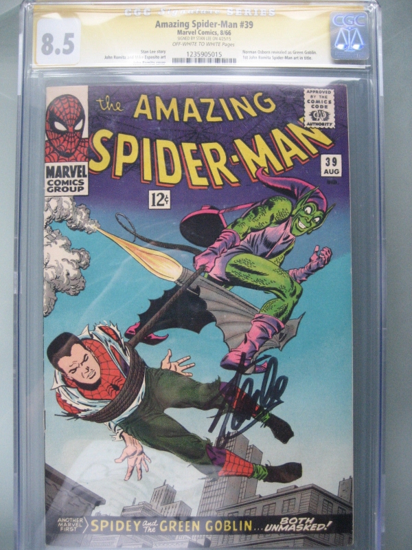 Amazing SpiderMan 39 CGC 85 Signature Series Signed Stan Lee 1st Romita