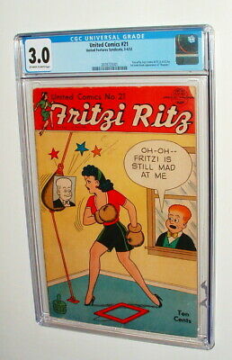 1952 United Comics Fritzi Ritz  issue 21 comic book cgc graded  35