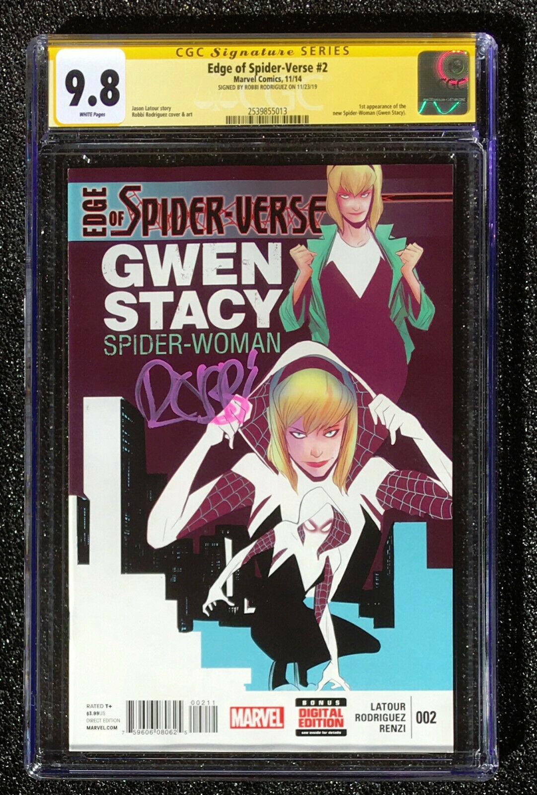 Edge of SpiderVerse  2 CGC 98 SS Robbi Rodriguez SpiderGwen  GhostSpider