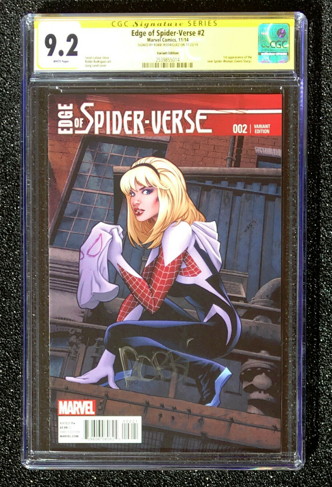 Greg Land Variant Edge of SpiderVerse 2 CGC 92 SS Robbi Rodriguez SpiderGwen