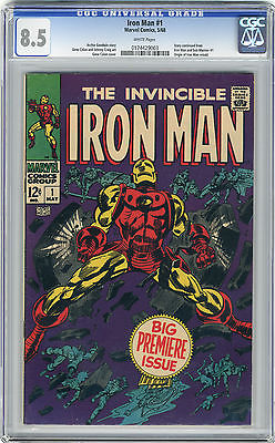 1968 Iron Man 1 CGC 85 White Pages