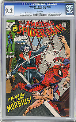 1971 Amazing SpiderMan 101 CGC 92 1st Morbius White Pages