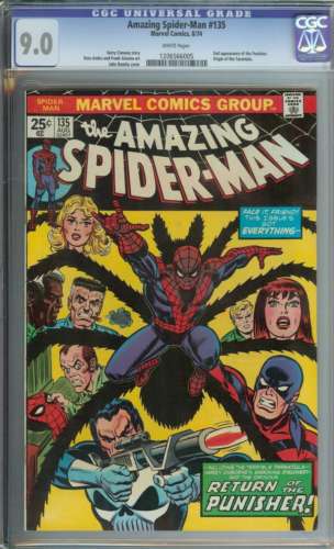 AMAZING SPIDERMAN 135 CGC 90 WHITE PAGES