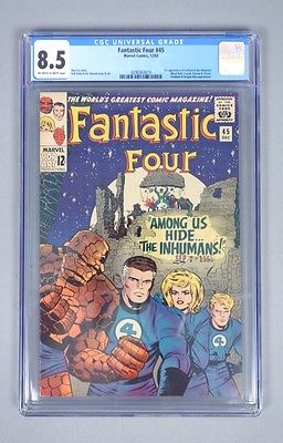 Vintage 1965 Marvel Comics Fantastic Four 45 CGC Graded 85 Silver Age Comic