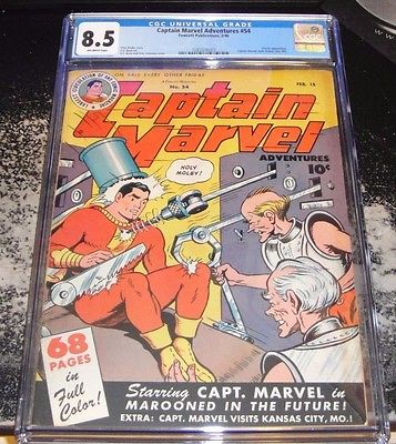 CAPTAIN MARVEL 54 Golden Age Comic Book CGC 85 OffWhite 1946 